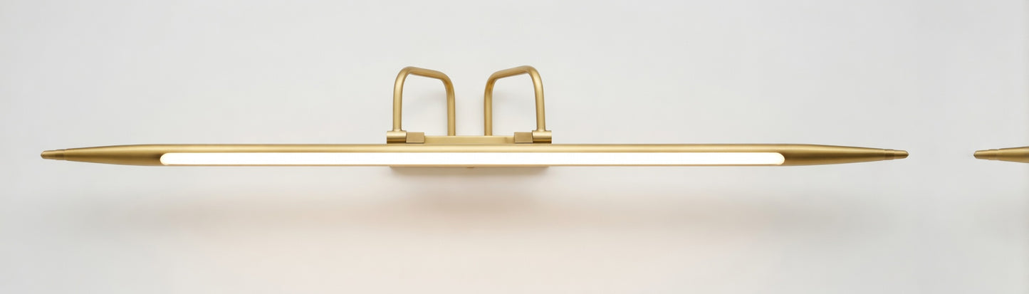 Sleek Brushed Brass Picture Light