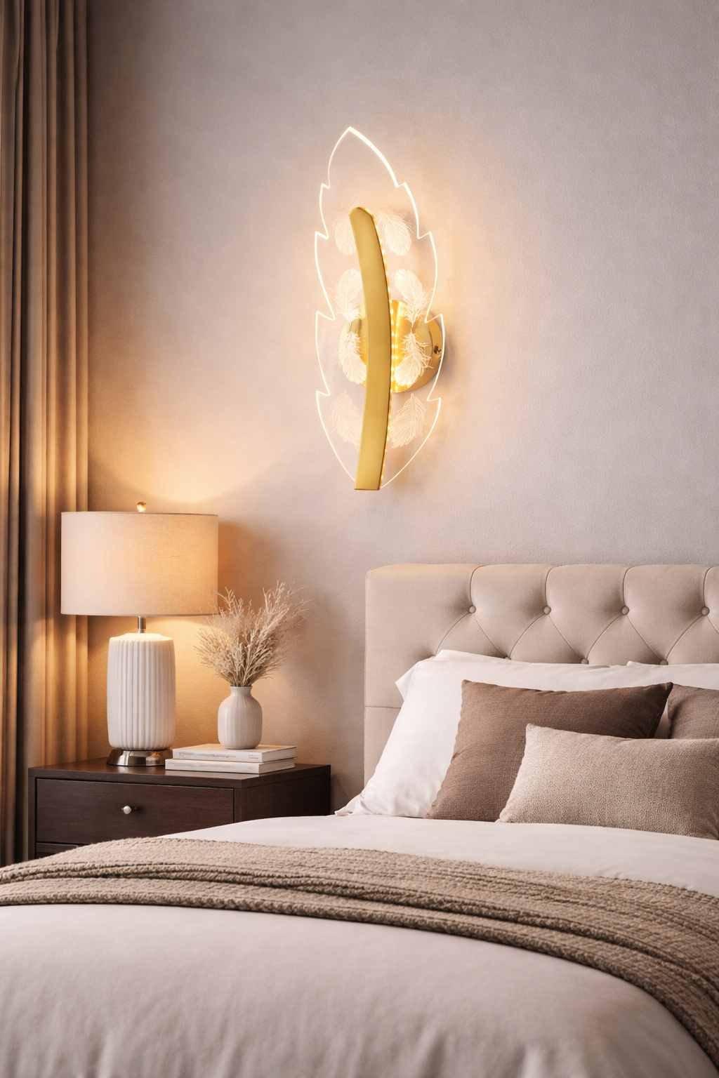 Acrylic Feather Wall Sconce