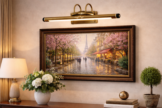 Vintage Style Brass Picture Light