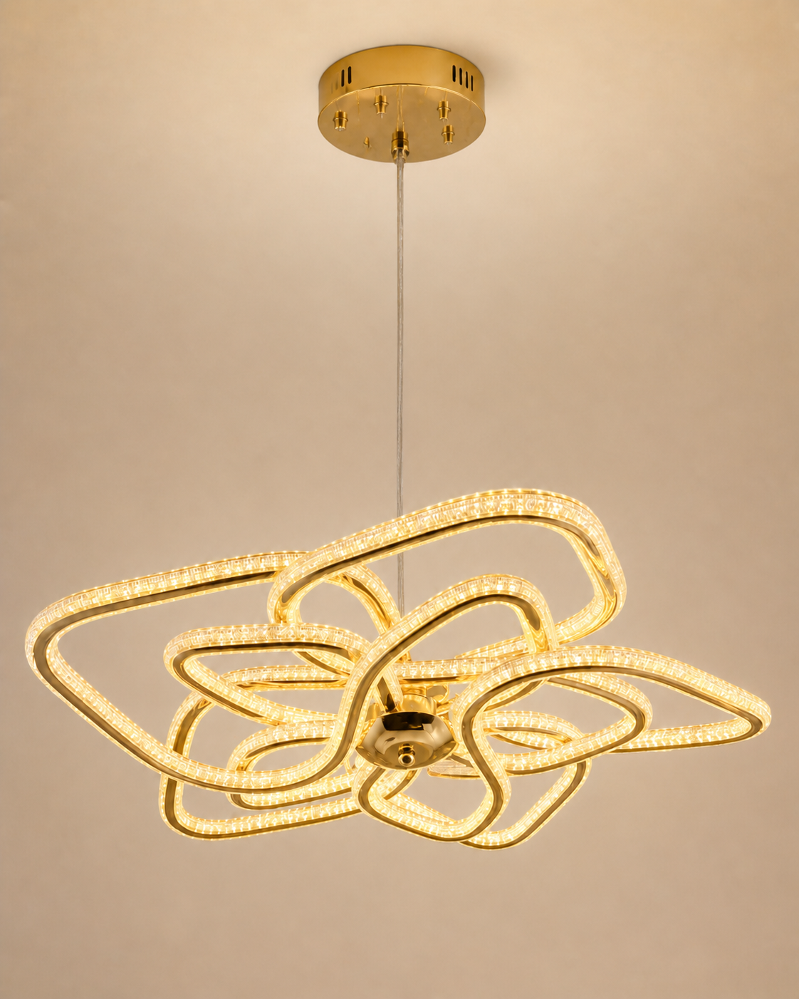 Golden Infinity Loop LED Hanging
