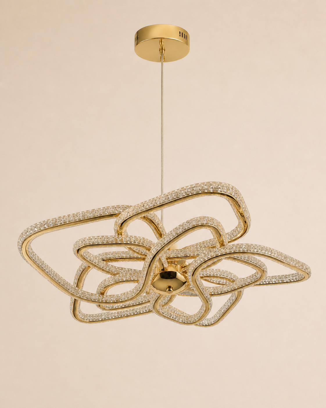 Golden Infinity Loop LED Hanging