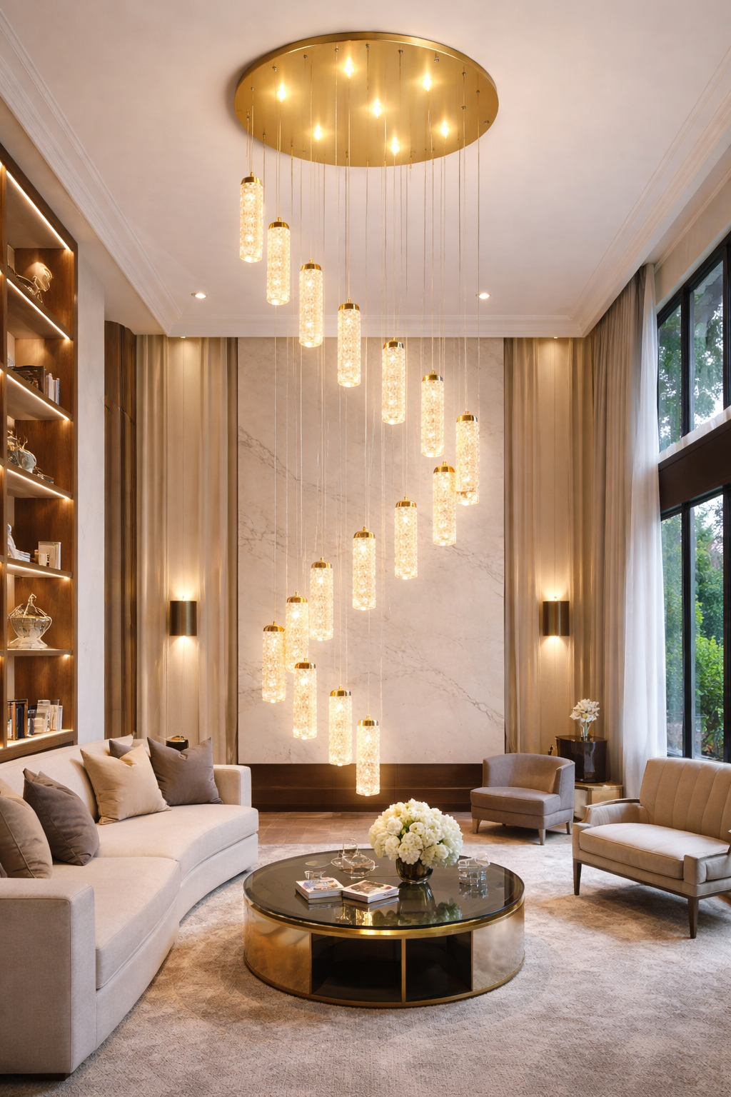 Aurora Luxe Crystal Drop Chandelier