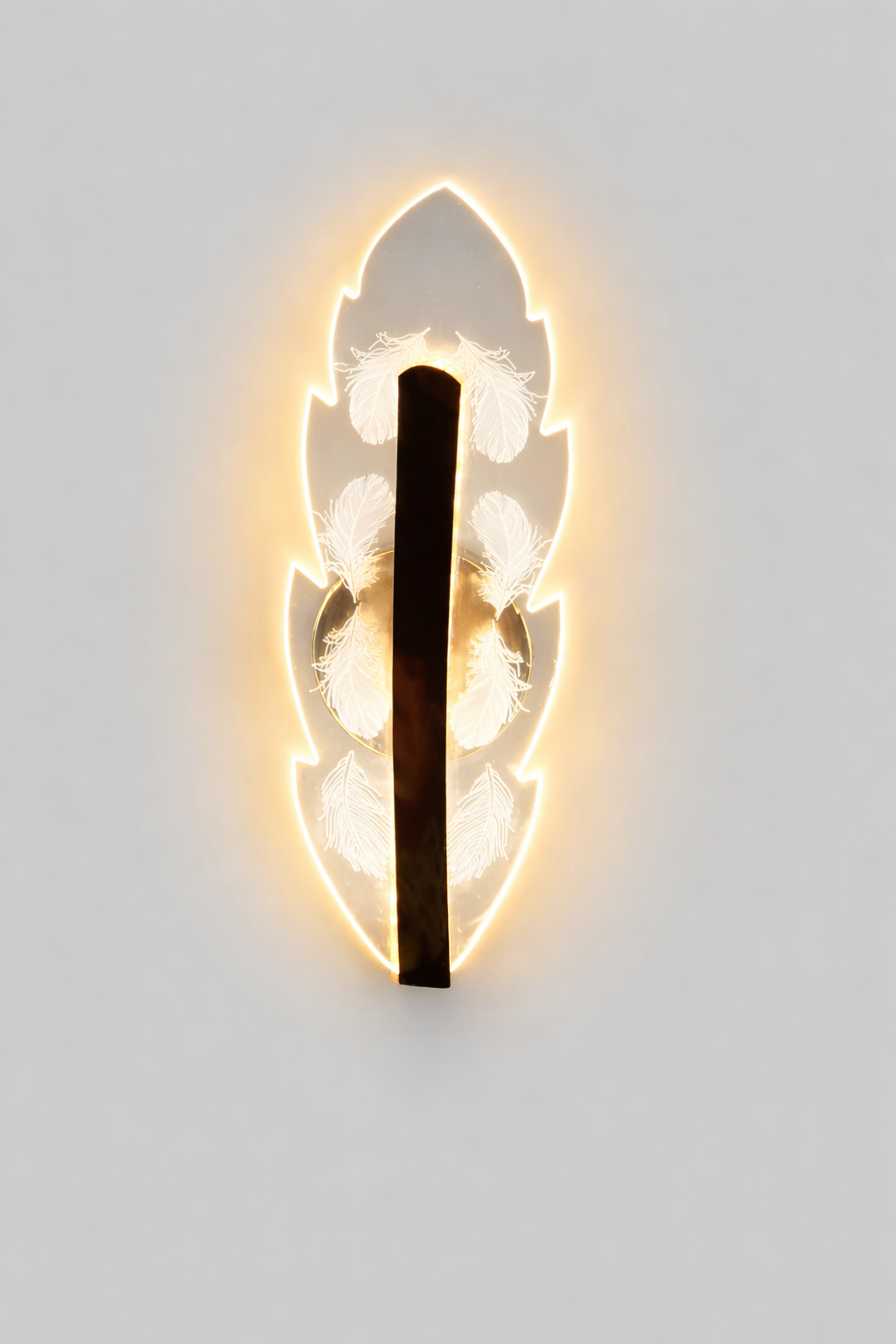 Acrylic Feather Wall Sconce