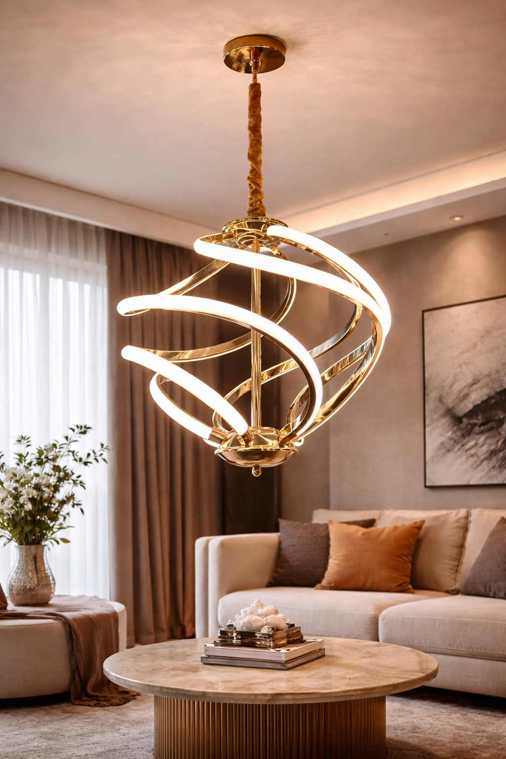 Orbit Glow Spiral Pendant Light