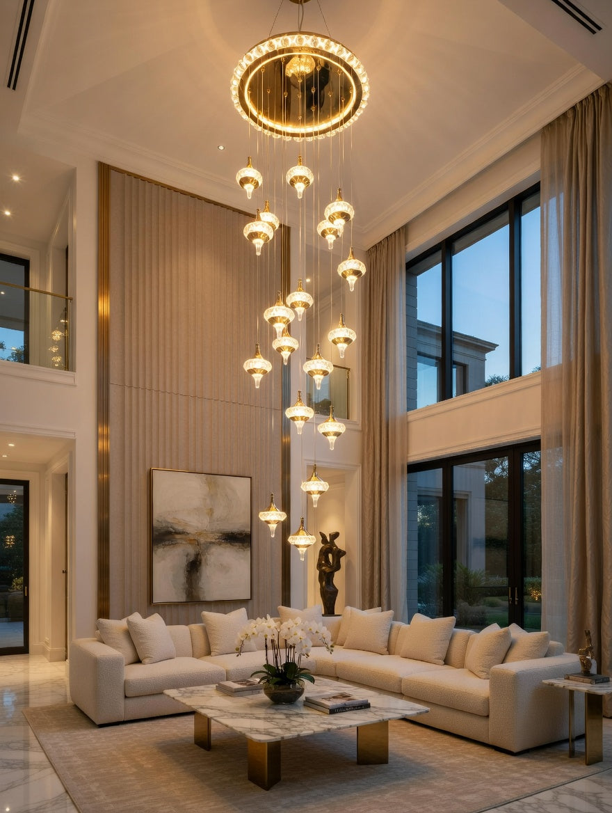 Celestial Cascade Ring Chandelier
