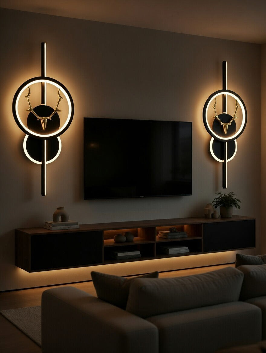 Golden Antler Wall Sconce