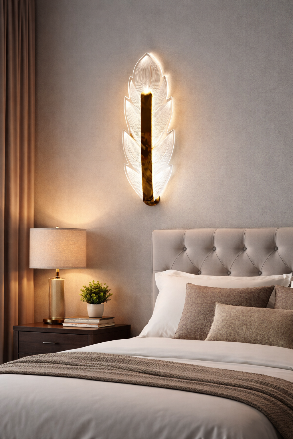 Acrylic Feather Wall Sconce