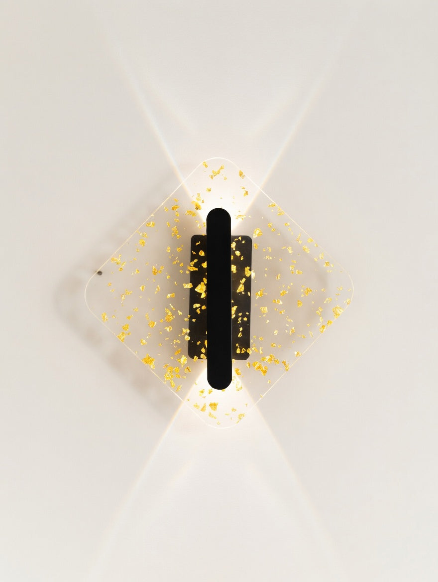 Diamond Gold Flake LED Wall Sconce