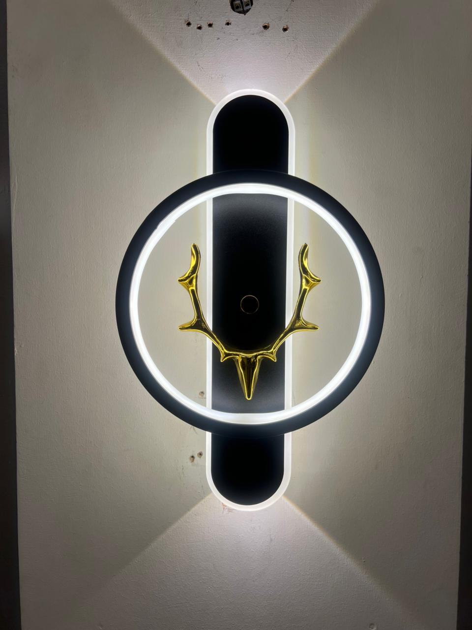 Noir Halo Antler Designer Wall Light