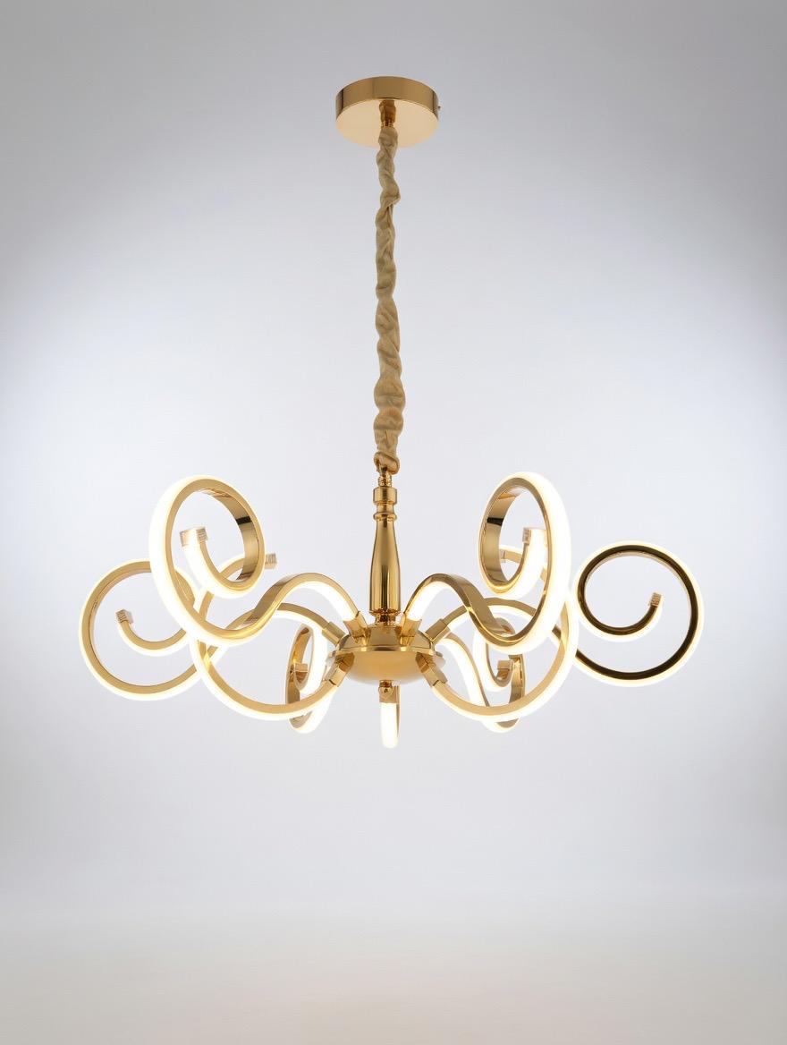 Golden Swirl Chandelier
