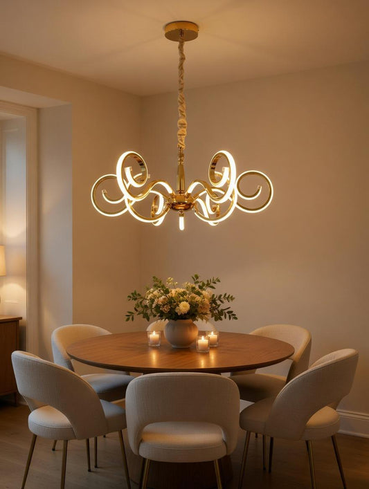 Golden Swirl Chandelier