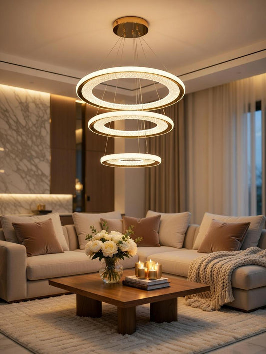 Celestial Triple Ring Chandelier