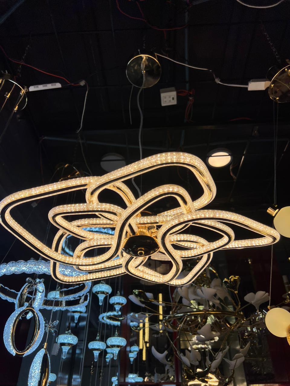 Golden Infinity Loop LED Hanging
