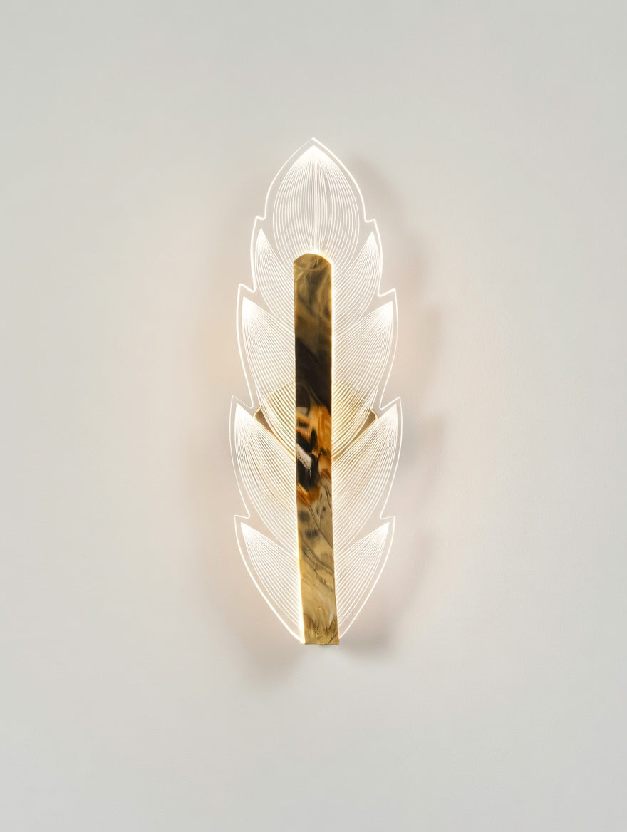Acrylic Feather Wall Sconce