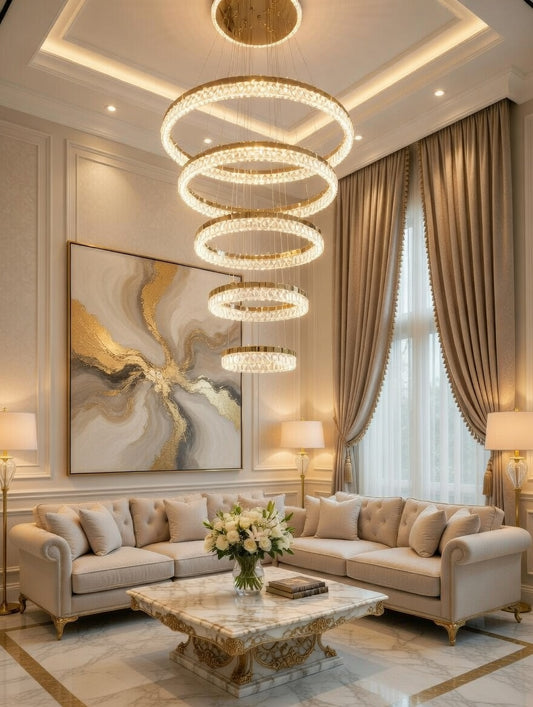 Aurora Luxe Multi-Tier Ring Chandelier